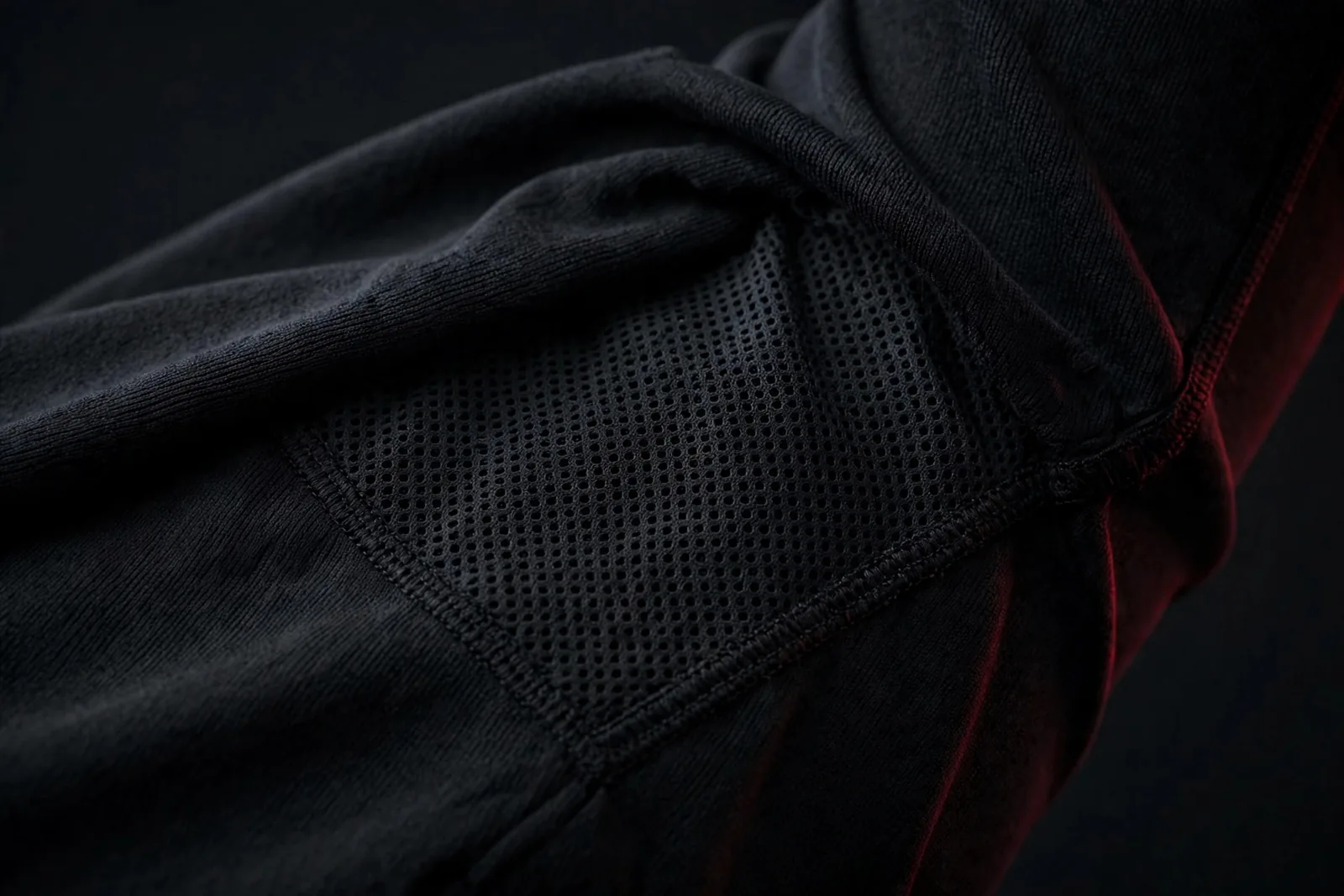 Base layer mesh ventilation panel close-up